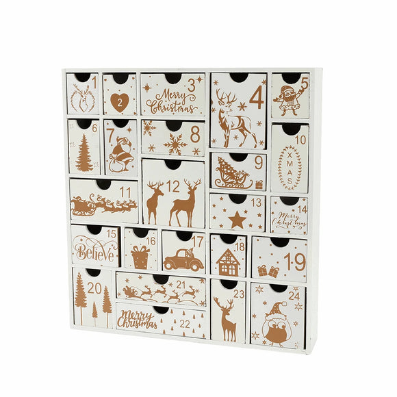 NNEOBA Christmas Wooden Advent Calendar with 24 Drawers