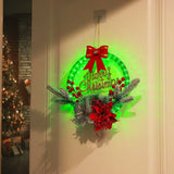 NNEOBA Christmas Wreath with LED Lights for Front Door