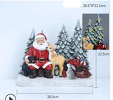NNEOBA Christmas Glow Santa Claus Resin Ornament Set