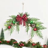 NNEOBA Christmas Wreath Ornament with Pine Leaves and Bow
