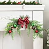 NNEOBA Christmas Wreath Ornament with Pine Leaves and Bow