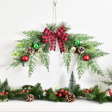 NNEOBA Christmas Wreath Ornament with Pine Leaves and Bow