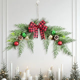 NNEOBA Christmas Wreath Ornament with Pine Leaves and Bow