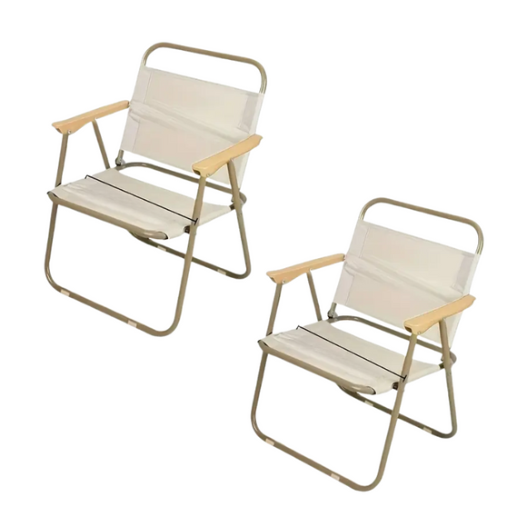 NNETM Folding Chairs Set of 2 Steel Frame