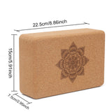 NNETM Cork Yoga Block Set Non-Slip High Density (Brown)