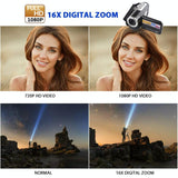 16Mp 16X Digital Video Camera With 2.0 Lcd Screen 1280X720P Hd 16X Zoom - Black-1915196766203023368