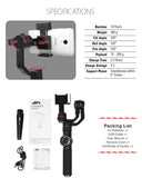 3-Axis Gimbal Stabilizer With Tripod Mount & Fill Light For Smartphones - Black-1915196771911471110