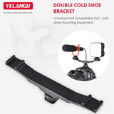 Aluminum Dual Hot / Cold Shoe Mount Adapter Bracket - Black-1915196699761053702
