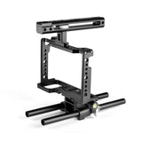 Panasonic Lumix Dc-S1H / Dc-S1 / Dc-S1R Camera Cage Stabilizer With Handle & Rail Rod Mount - Black-1915196748473700353