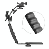 Aluminum L-Shaped Flash Bracket Camera Holder - Black-1915196729263788035