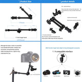Adjustable Magic Arm With Phone Clamp & Large Claws - 11 Inch Black-1915196802945126405