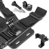 Adjustable Body Mount Belt With Phone Clamp For Action Cameras And Smartphones-1915196702751592450