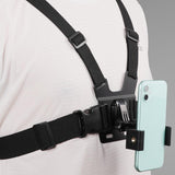 Adjustable Body Mount Belt With Phone Clamp For Action Cameras And Smartphones-1915196702751592453