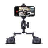 Dual-Leg Suction Cup Arm Phone Clamp Mount With Connecting Rod-1915196749488721928