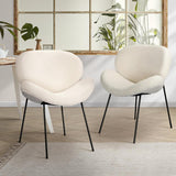 NNEED 2PCS Dining Chair Sherpa White