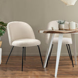 NNEED 2x Dining Chairs Upholstered Sherpa White