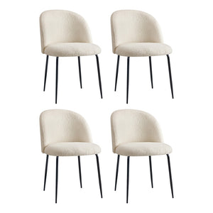 NNEED 4x Dining Chairs Kitchen Upholstered Sherpa White
