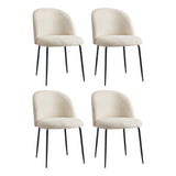 NNEED 4x Dining Chairs Kitchen Upholstered Sherpa White