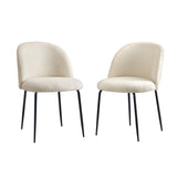 NNEED 4x Dining Chairs Kitchen Upholstered Sherpa White