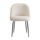 NNEED 4x Dining Chairs Kitchen Upholstered Sherpa White