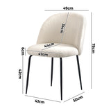 NNEED 4x Dining Chairs Kitchen Upholstered Sherpa White