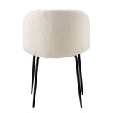 NNEED 4x Dining Chairs Kitchen Upholstered Sherpa White