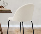 NNEED 4x Dining Chairs Kitchen Upholstered Sherpa White