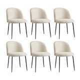 NNEED 6x Dining Chairs Kitchen Upholstered Sherpa White