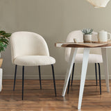 NNEED 6x Dining Chairs Kitchen Upholstered Sherpa White
