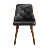 NNEED 4x Wooden Dining Chairs Faux Leather Padded Black