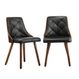 NNEED 6x Wooden Dining Chairs Faux Leather Padded Black