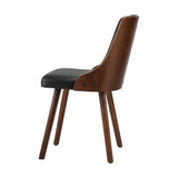 NNEED 6x Wooden Dining Chairs Faux Leather Padded Black
