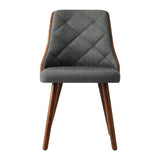 NNEED Dining Chairs Wooden Faux Leather Seatx2 Grey