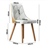 NNEED Dining Chairs Wooden Faux Leather Seat 2x White
