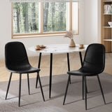 NNEED 2x Dining Chairs PU Leather Black