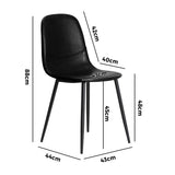 NNEED 2x Dining Chairs PU Leather Black