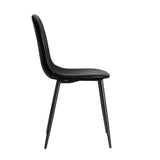 NNEED 2x Dining Chairs PU Leather Black
