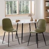 NNEED 2x Dining Chairs PU Leather Green