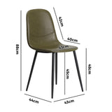 NNEED 2x Dining Chairs PU Leather Green