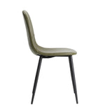 NNEED 2x Dining Chairs PU Leather Green