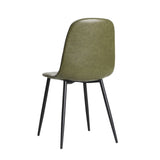 NNEED 2x Dining Chairs PU Leather Green