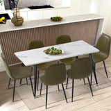 NNEED 2x Dining Chairs PU Leather Green
