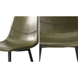 NNEED 2x Dining Chairs PU Leather Green