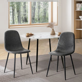 NNEED 2x Dining Chairs Lounge Room PU Leather Grey