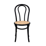 NNEED Dining Chair Solid Wooden Chairs Ratan Seat Black