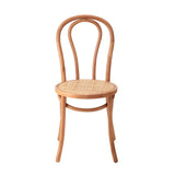 NNEED 2PCS Dining Chair Solid Wooden Ratan Seat Beige