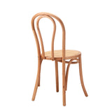 NNEED 2PCS Dining Chair Solid Wooden Ratan Seat Beige
