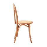 NNEED 2PCS Dining Chair Solid Wooden Ratan Seat Beige