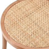 NNEED 2PCS Dining Chair Solid Wooden Ratan Seat Beige