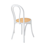 NNEED 2PCS Wooden Dining Chair Ratan Seat White